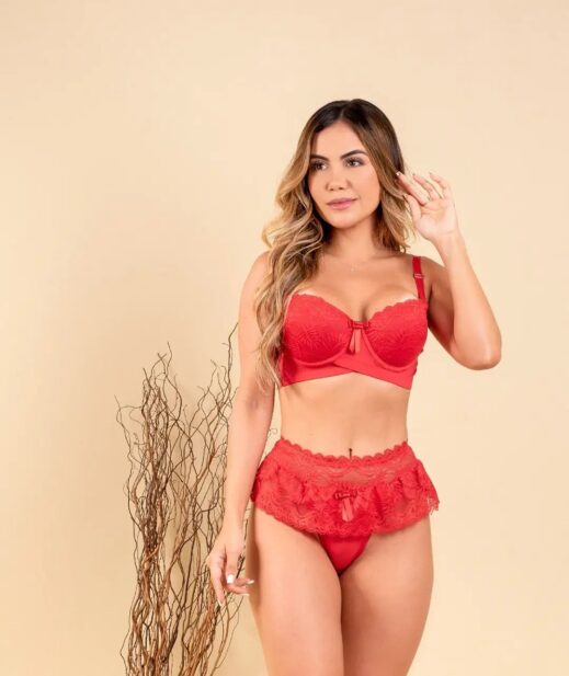 Lingerie conjunto de renda e moda intima