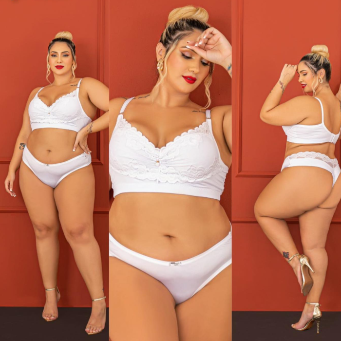 Lingerie conjunto de renda e moda intima Plus Size